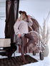 Knitted sweater "FLOWER MEMORIES Y25007" - dark beige